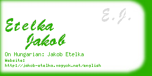 etelka jakob business card